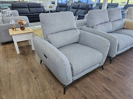 Sorrento Electric Recliner Grey Armchair