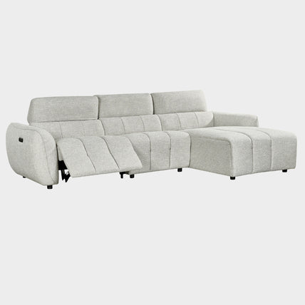 Turin Electric Recliner Sofa Silver Right Hand Corner