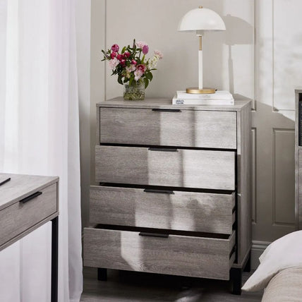 Bali Chest 4 Drawer Grey Oak