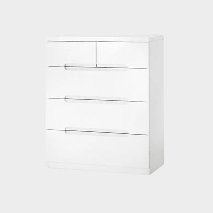 Manhattan Chest 3+2 Drawer High Gloss White