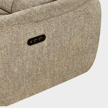 Turin Electric Recliner Sofa Mocha Right Hand Corner