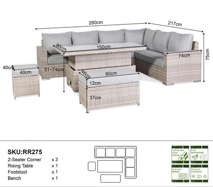 Woodbury Grey Garden Set