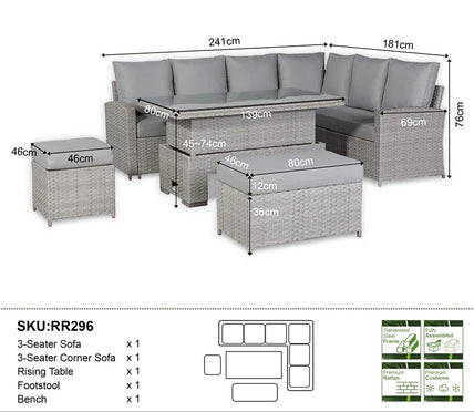 Anderby Grey Garden Set