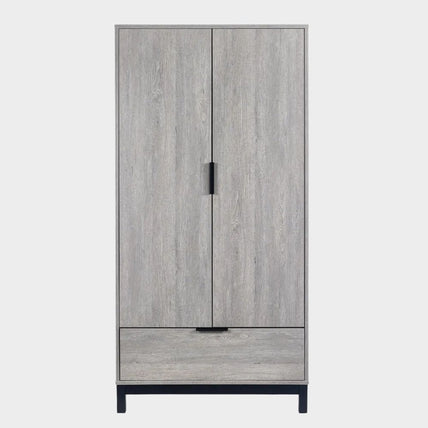 Bali Wardrobe 2 Door 1 Drawer Grey Oak