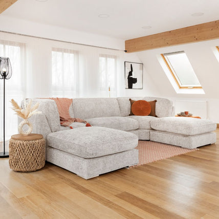 Esma Sofa Ivory U Shape Corner