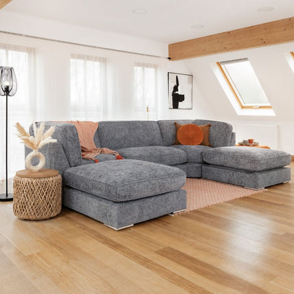 Esma Sofa Grey U Shape Corner