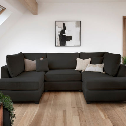 Carnaby Sofa Black U Shape Corner