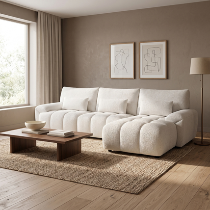Poppy Sofa Cream Right Hand Facing Corner
