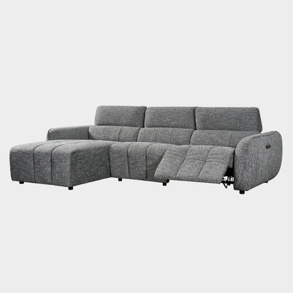 Turin Electric Recliner Sofa Charcoal Left Hand Corner