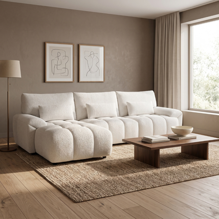 Poppy Sofa Cream Left Hand Facing Corner