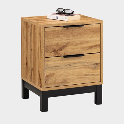 Bali Bedside 2 Drawer Oak
