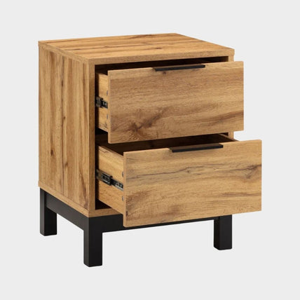 Bali Bedside 2 Drawer Oak