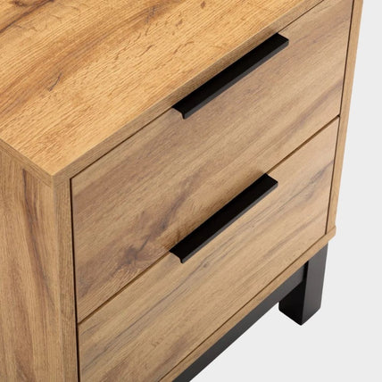 Bali Bedside 2 Drawer Oak