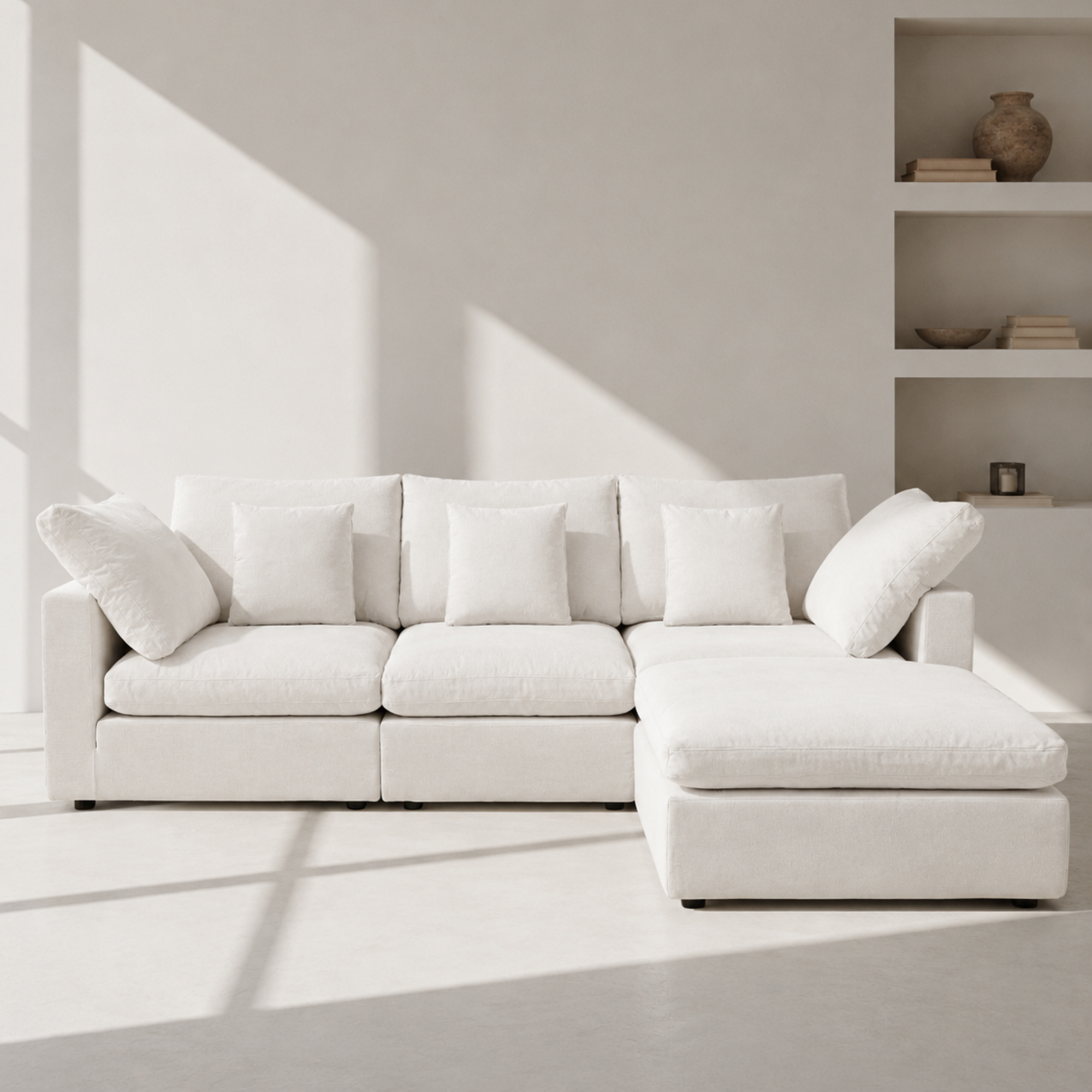 Lotus Feather Sofa Stone Modular Corner