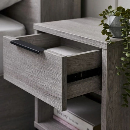 Bali Bedside 1 Drawer Grey Oak