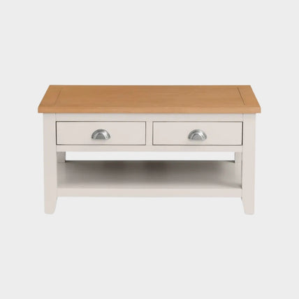 Richmond Coffee Table with 2 Drawers Elephant Grey/ Euro Oak