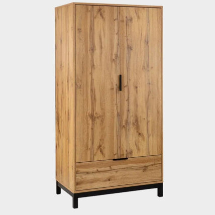 Bali Wardrobe 2 Door 1 Drawer Oak