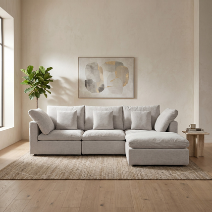 Lotus Feather Sofa Grey Modular Corner