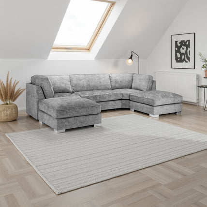Bishop Fullback Sofa Platinum U Shape Corner