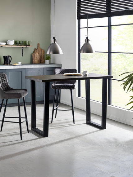 Britta Bar Table Dark Oak & Metal