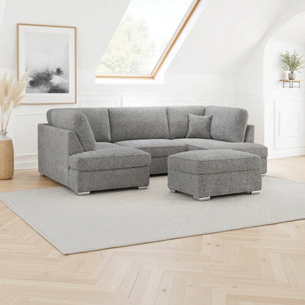 Carnaby Sofa Boucle Grey U Shape Corner