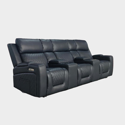 Cedar Electric Recliner Cinema Sofa 3 Seater Black