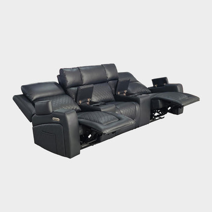 Cedar Electric Recliner Cinema Sofa 3 Seater Black