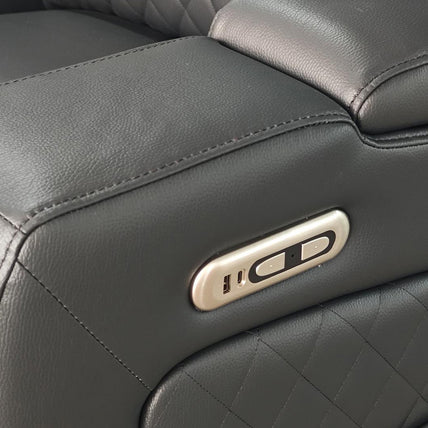Cedar Electric Recliner Cinema Sofa 3 Seater Black