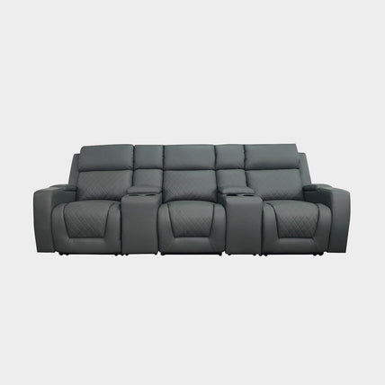 Cedar Electric Recliner Cinema Sofa 3 Seater Grey