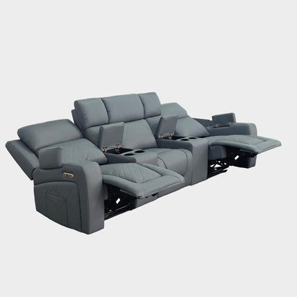 Cedar Electric Recliner Cinema Sofa 3 Seater Grey
