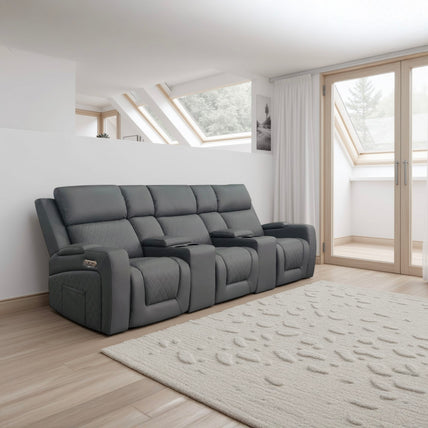 Cedar Electric Recliner Cinema Sofa 3 Seater Grey