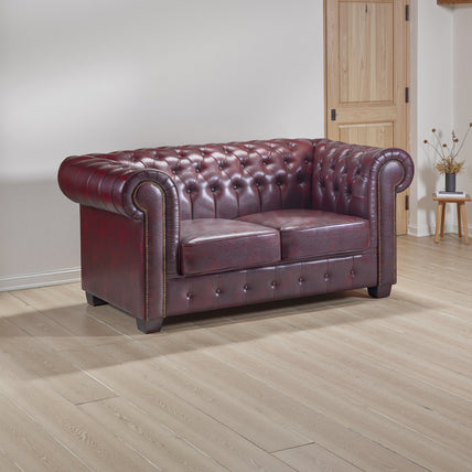 Chesterfield Sofa Oxblood Red 2 Seater