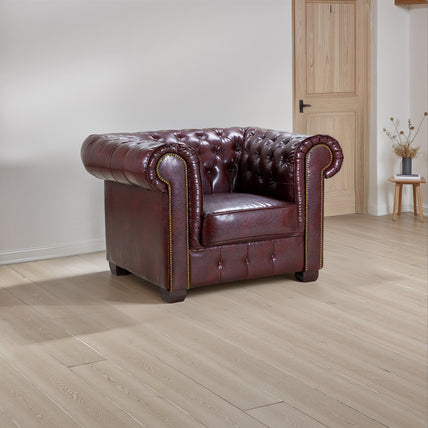 Chesterfield Sofa Oxblood Red Armchair