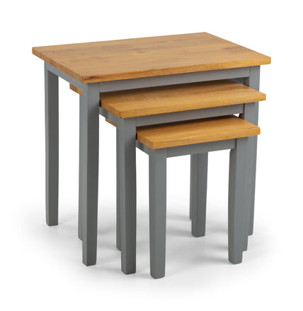 Coral Nesting Side Tables Grey & Oak