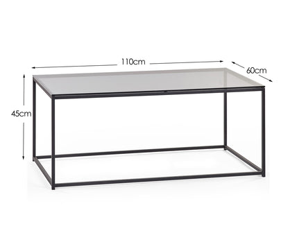 Cypress Coffee Table Smoked Glass/Black