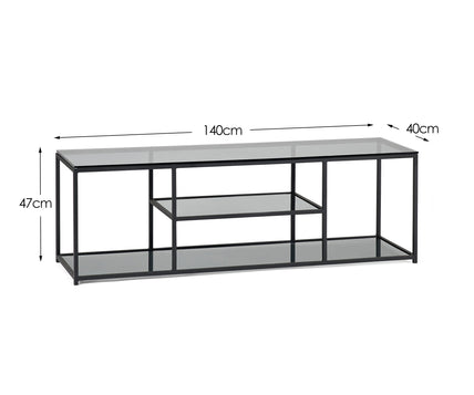 Cypress Tv Unit Smoked Glass/Black