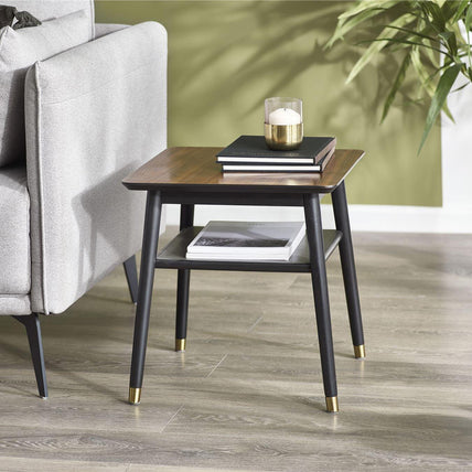 Flavia Lamp Table Black/Walnut