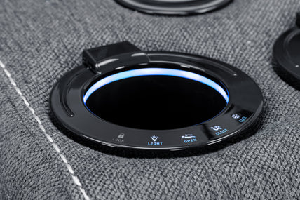 Galaxy Tech Recliner Sofa Grey Fabric 2 Seater