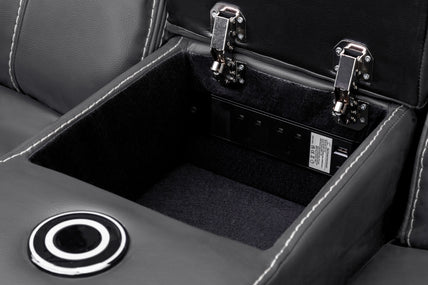 Galaxy Tech Recliner Sofa Grey 2 Seater