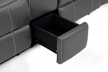 Galaxy Tech Recliner Sofa Grey 2 Seater