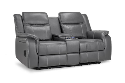 Galaxy Tech Recliner Sofa Grey 2 Seater