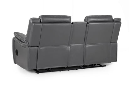 Galaxy Tech Recliner Sofa Grey 2 Seater