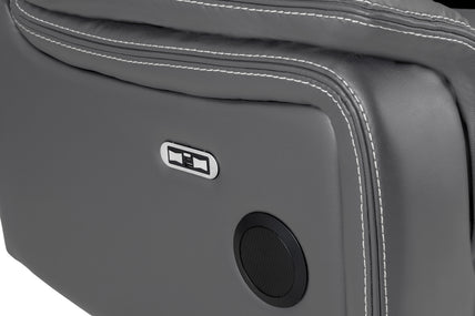 Galaxy Tech Recliner Sofa Grey 3 Seater