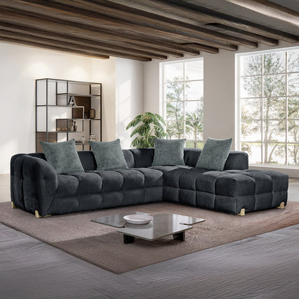 Genoa Sofa Charcoal Right Hand Corner