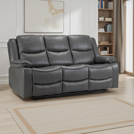 Harald Electric Recliner Sofa Grey 3 Seater