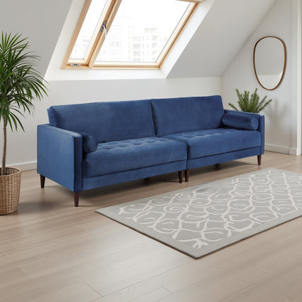 Harper Sofa Plush Blue 4 Seater