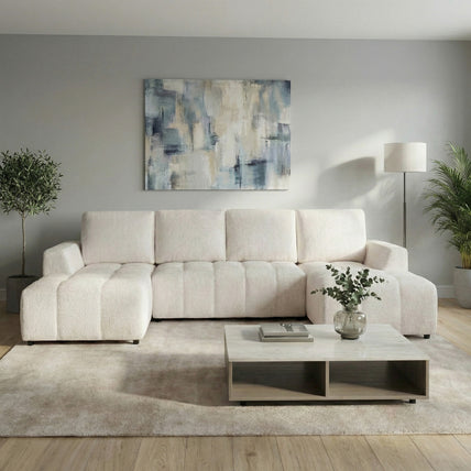 Lora Sofa Bed U Shape Corner Beige