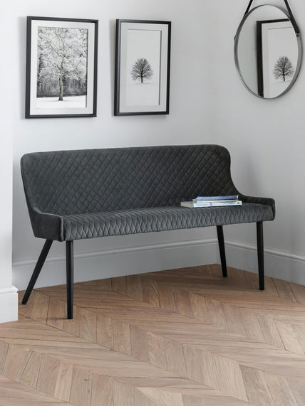 Lumin High Back Bench Grey/Black