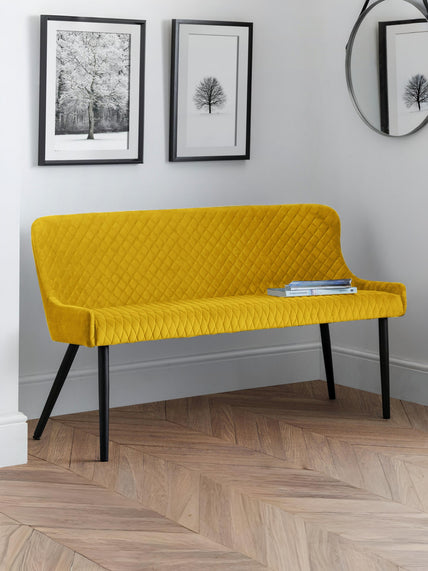 Lumin High Back Bench Mustard/Black
