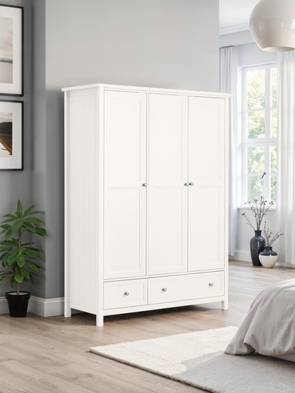 Marisol 3 Door Combination Wardrobe Surf White